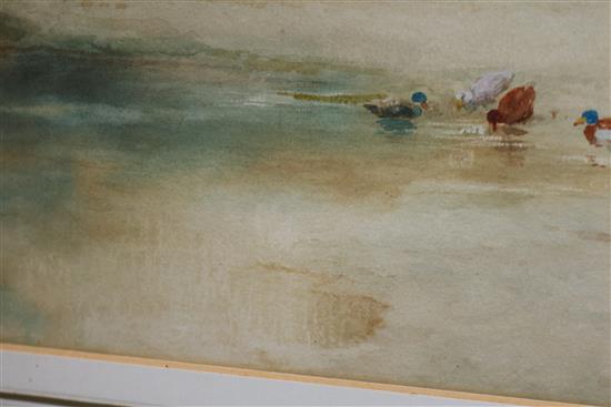 A watercolour by Leopold Rivers (1852-1905) and another unsigned watercolour